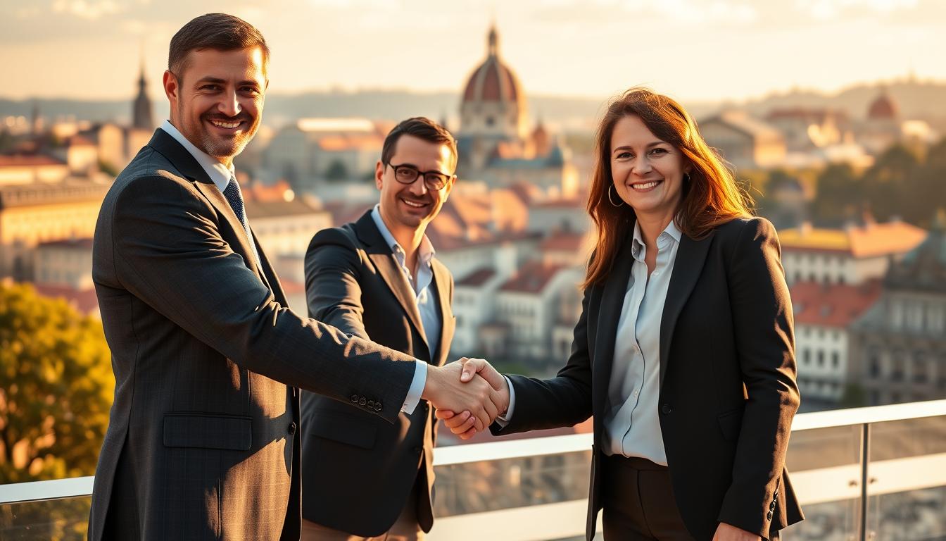 business partners in Europe