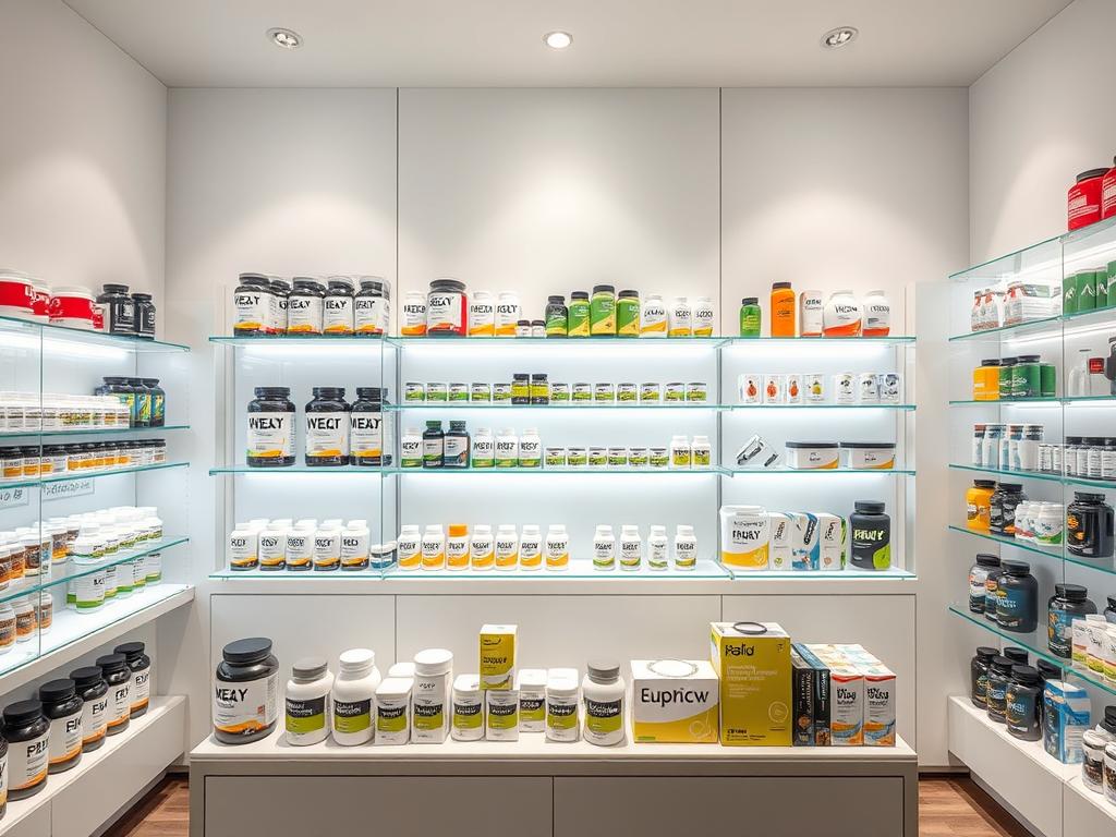 American-inspired health supplements and wellness products in a Swiss boutique American-inspired health supplements and wellness products in a Swiss boutique