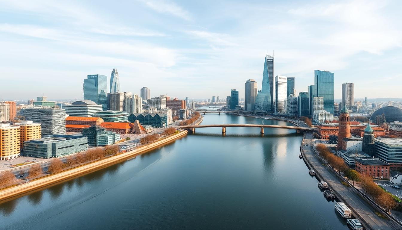 German business district showing modern office buildings representing business expansion Germany opportunities