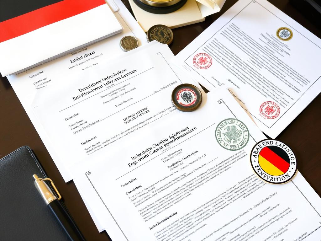 German business registration documents and legal paperwork