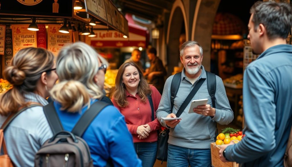 Specialized food tour in a European city market Specialized food tour in a European city market